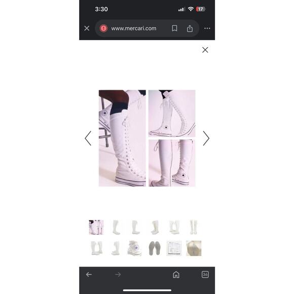 Converse Knee High White All Star Y2k Size Men 5 Women 7 Chuck Taylor - Picture 12 of 12